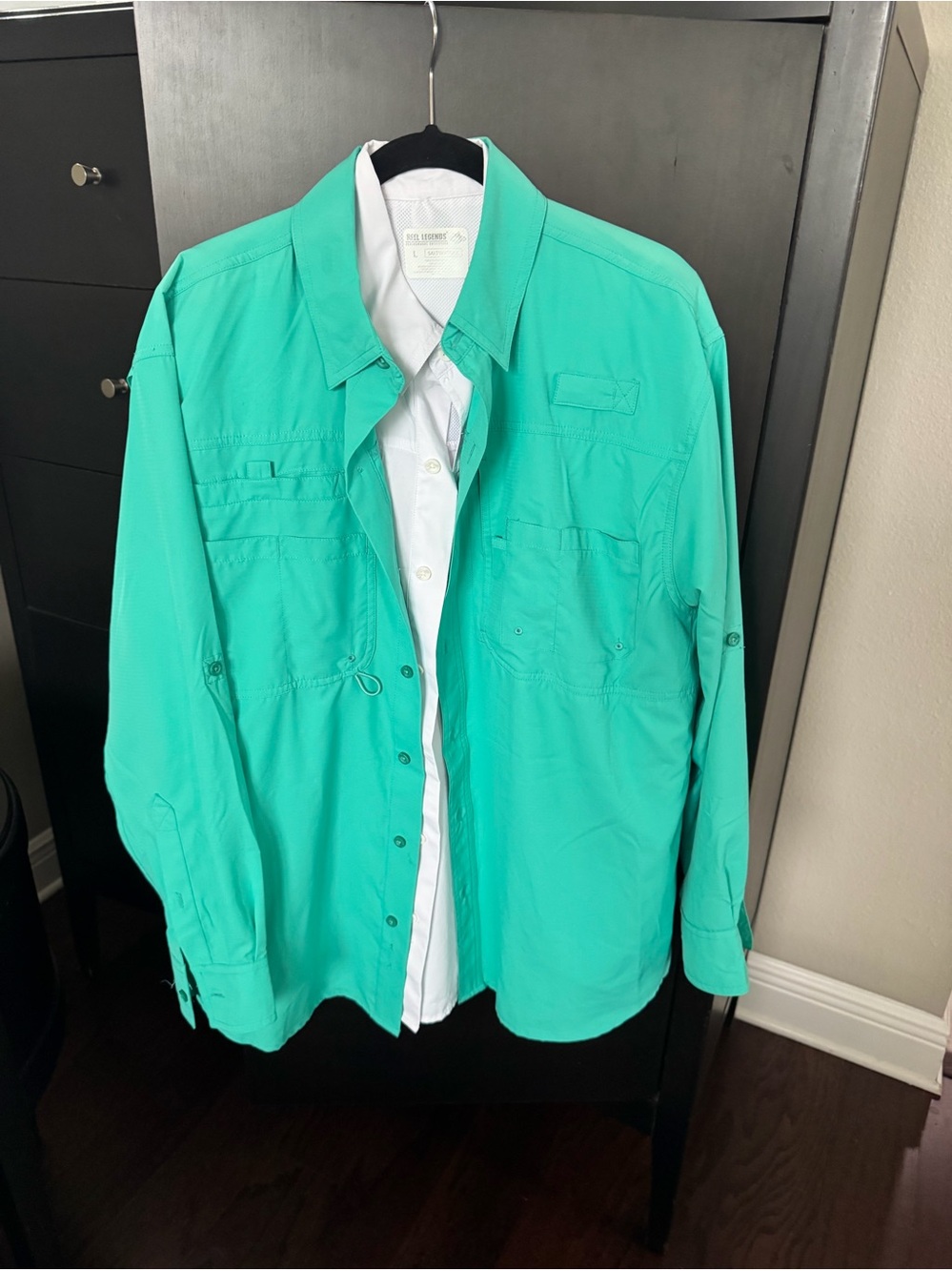 Reel Legends- lot of 2 large mens long sleeve, button down fishing shirts.